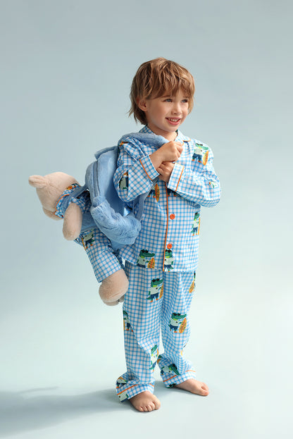 Surfer Dino Sırt Çantalı Uyku Arkadaşlı Pijama Seti