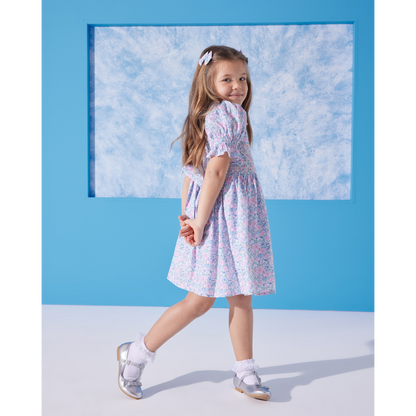 Mini Flower Elbise ve Mini Fiyonk Toka Aksesuar